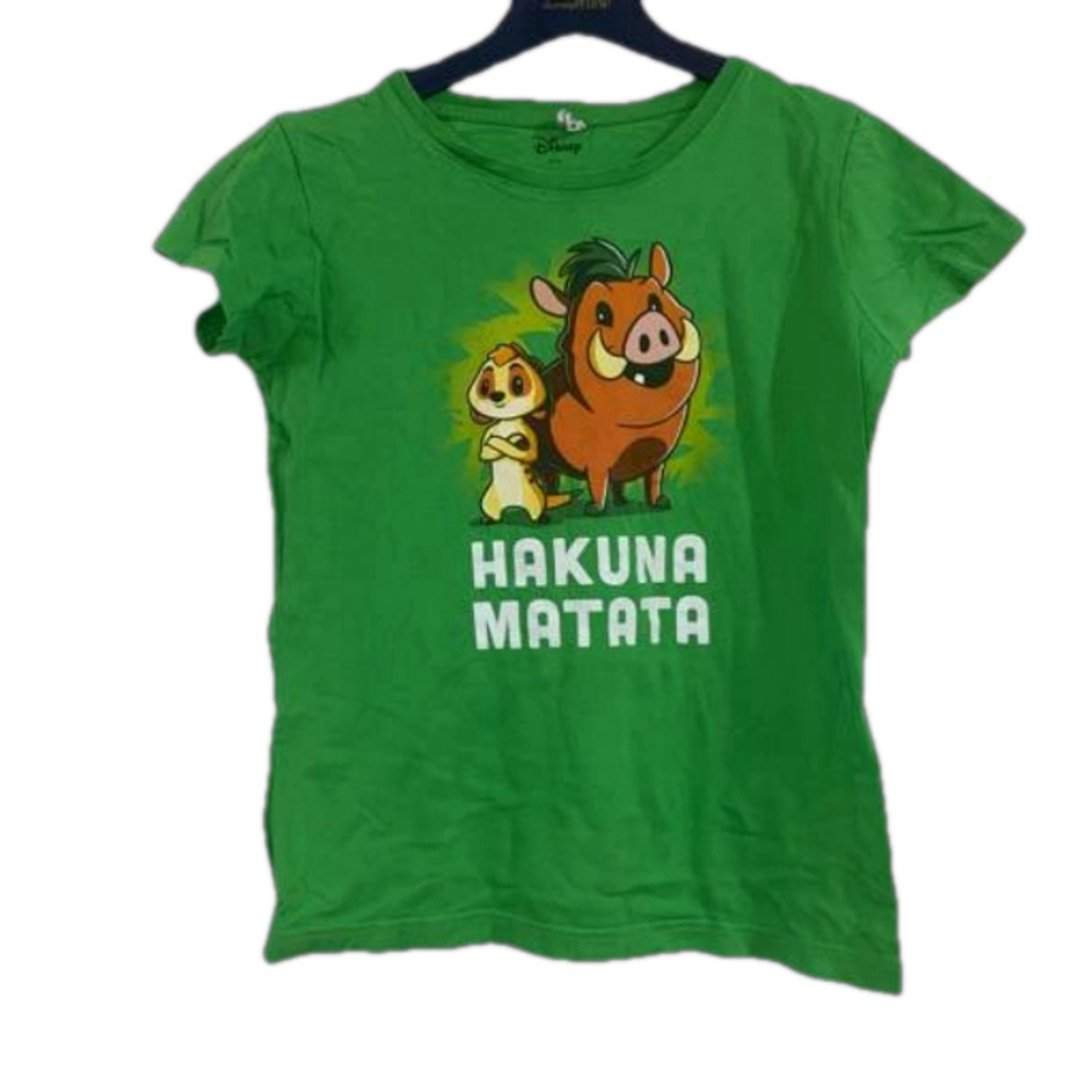 Tee Turtle Disney Lion King Hakuna Matata Graphic T-Shirt Green Size S